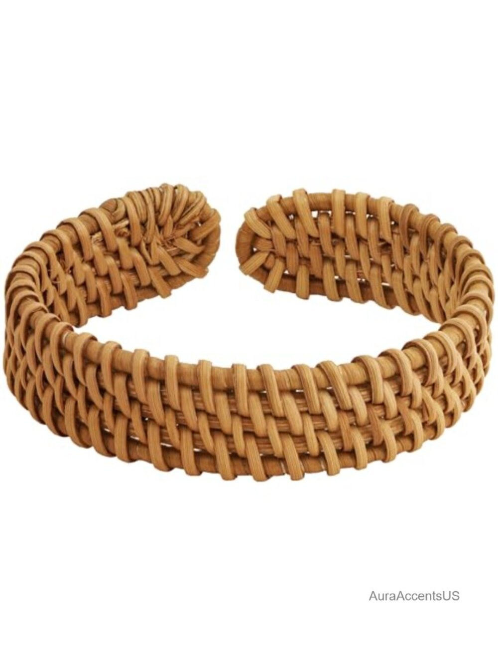 Handmade Rattan Woven Cuff Bracelet Adjustable Boho Straw Wrist Jewelry
